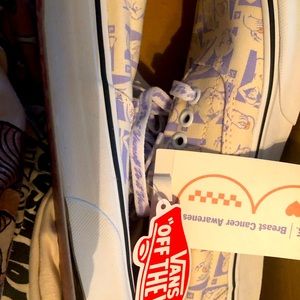 Vans 8.5 breast cancer awareness natural cream color lavender